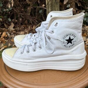 Converse Chuck Taylor All Star Move Platform Hi Womens White 568498C Sz 8.5